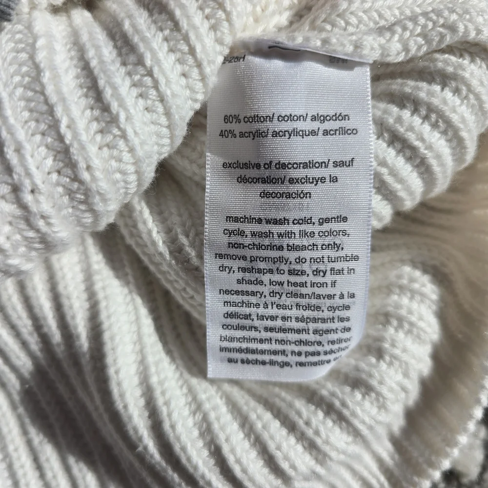 Tommy Hilfiger Y2K White Cable Knit Sweater, Size Large